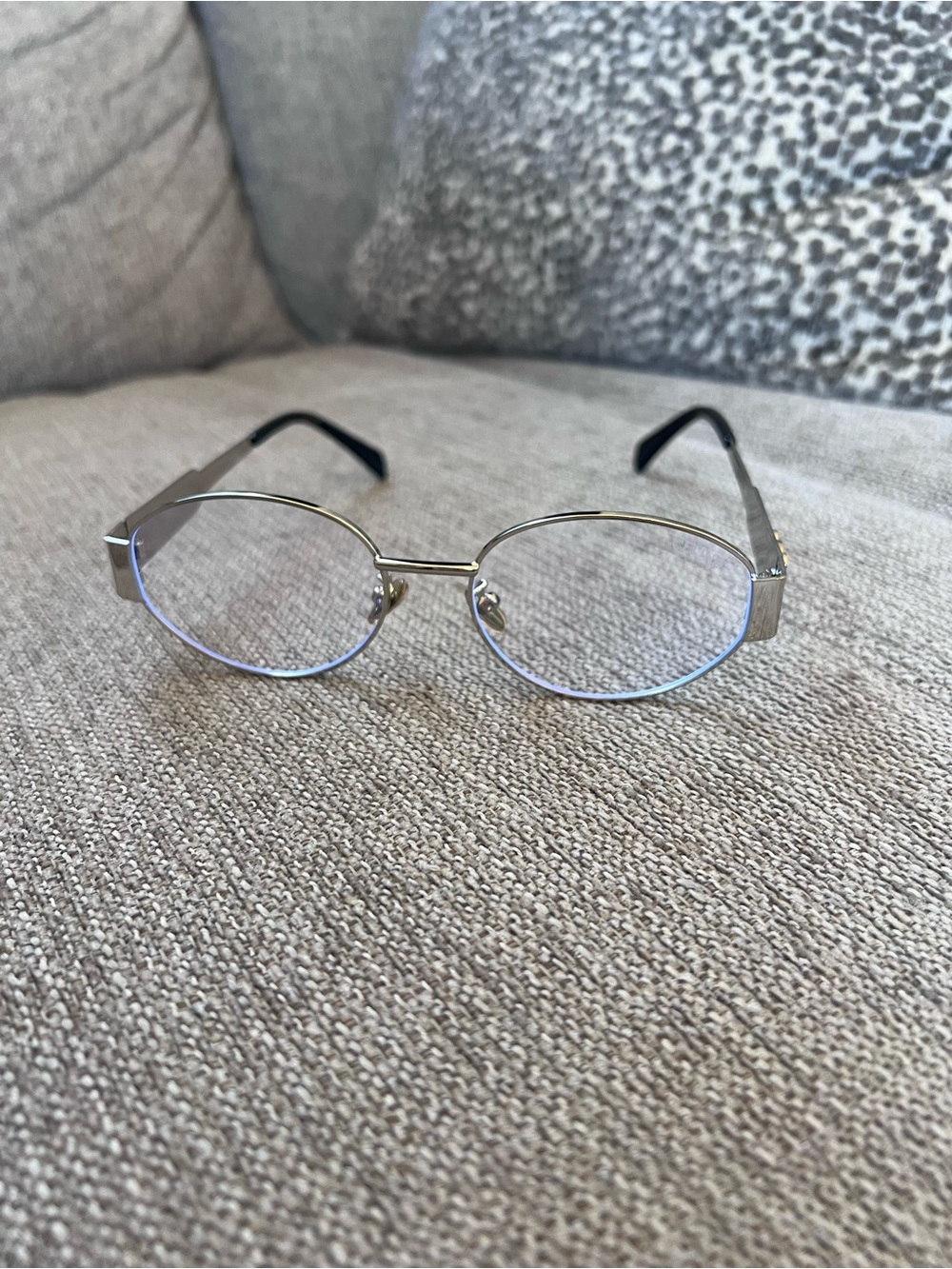 Celine Silver Triomphe Metal Oval Eyeglasses - Picture 3 of 12